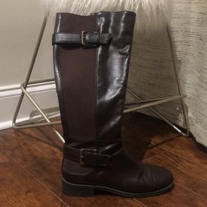 Brown leather Aerosole boots w/ buckles 🧩 size 7